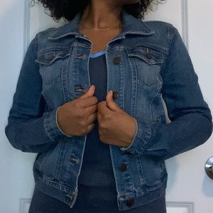 Solid long sleeve denim jacket